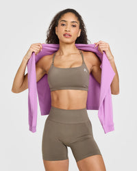 Everyday Cross Over Bralette | Moss Brown