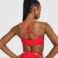 Everyday Cross Over Bralette | Muscle Mommy Red