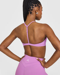 EasyLift™ Ultra Minimal V Neck Bralette with White Logo | Orchid Purple
