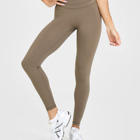 Unified High Waisted Leggings | Moss Brown
