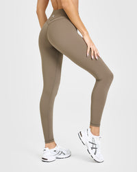 Unified High Waisted Leggings | Moss Brown