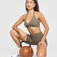 Unified High Waisted Shorts 6" | Moss Brown