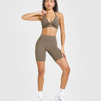 Unified Twist Sports Bra | Moss Brown