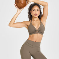 Unified Twist Sports Bra | Moss Brown