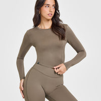 Mellow™ Soft Mid Long Sleeve Top | Moss Brown