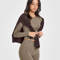 Mellow™ Soft Mid Long Sleeve Top | Moss Brown