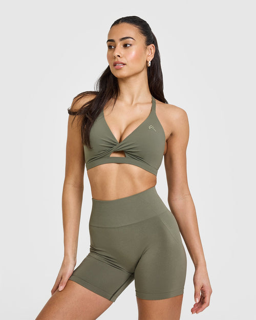 Oner Modal Unified Twist Sports Bra | Alpine Green