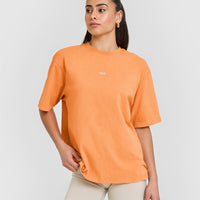 Raising The Bar Oversized Washed T-Shirt | Apricot Orange