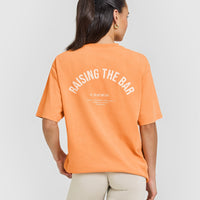 Raising The Bar Oversized Washed T-Shirt | Apricot Orange