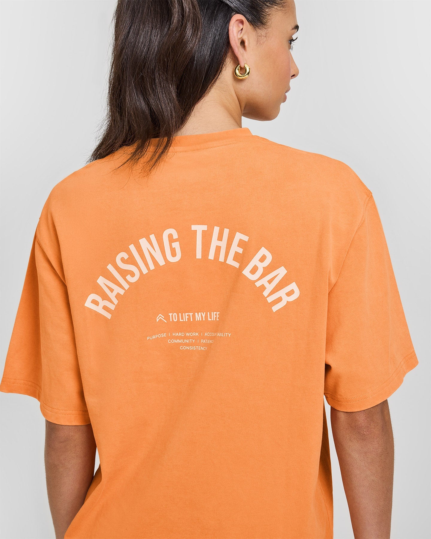 Raising The Bar Oversized Washed T-Shirt | Apricot Orange