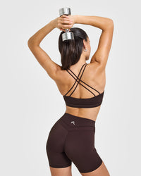 Everyday Cross Over Bralette | Plum Brown