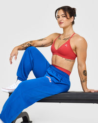 EasyLift™ Ultra Minimal V Neck Bralette with White Logo | Washed Sweet Red