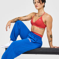 EasyLift™ Ultra Minimal V Neck Bralette with White Logo | Washed Sweet Red