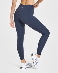 SoftMotion™ Leggings with White Logo | True Blue
