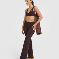 Unified Wrap Flared Bottoms | Plum Brown