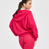 Mid Weight Zip Through Hoodie | Berry Bloom