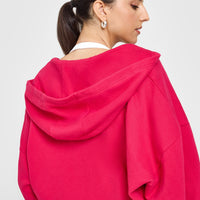 Mid Weight Zip Through Hoodie | Berry Bloom