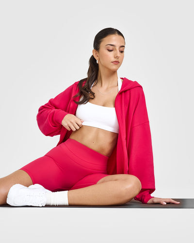 Mid Weight Zip Through Hoodie | Berry Bloom