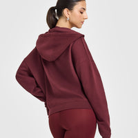 Mid Weight Zip Through Hoodie | Rosewood