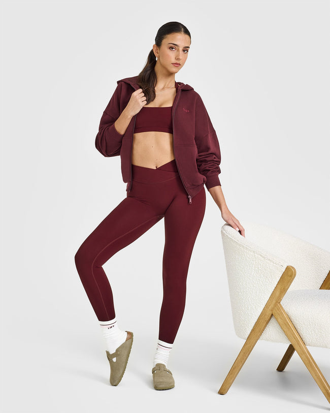 Mid Weight Zip Through Hoodie | Rosewood