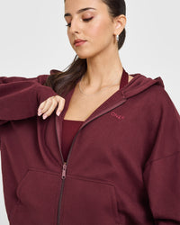 Mid Weight Zip Through Hoodie | Rosewood