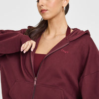 Mid Weight Zip Through Hoodie | Rosewood