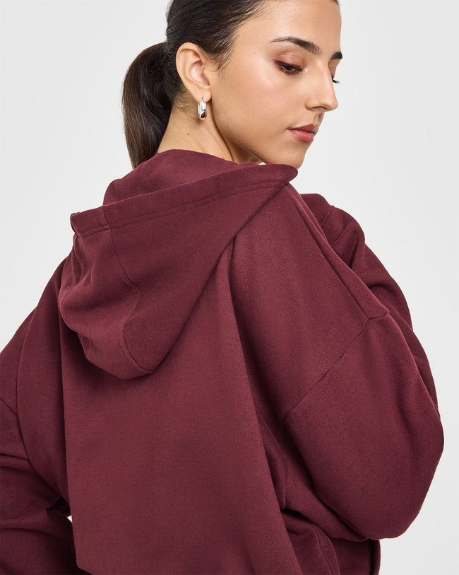 Mid Weight Zip Through Hoodie | Rosewood