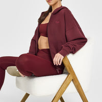 Mid Weight Zip Through Hoodie | Rosewood