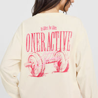 Oner Graphic Washed Long Sleeve Top | Off White