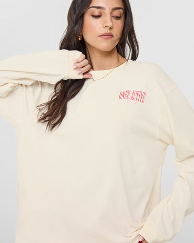 Oner Graphic Washed Long Sleeve Top | Off White