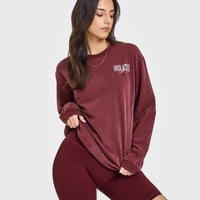 Oner Graphic Washed Long Sleeve Top | Rosewood