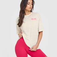 Oner Graphic Washed Burnout T-Shirt | Off White