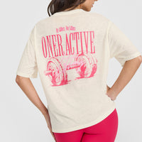Oner Graphic Washed Burnout T-Shirt | Off White