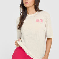 Oner Graphic Washed Burnout T-Shirt | Off White
