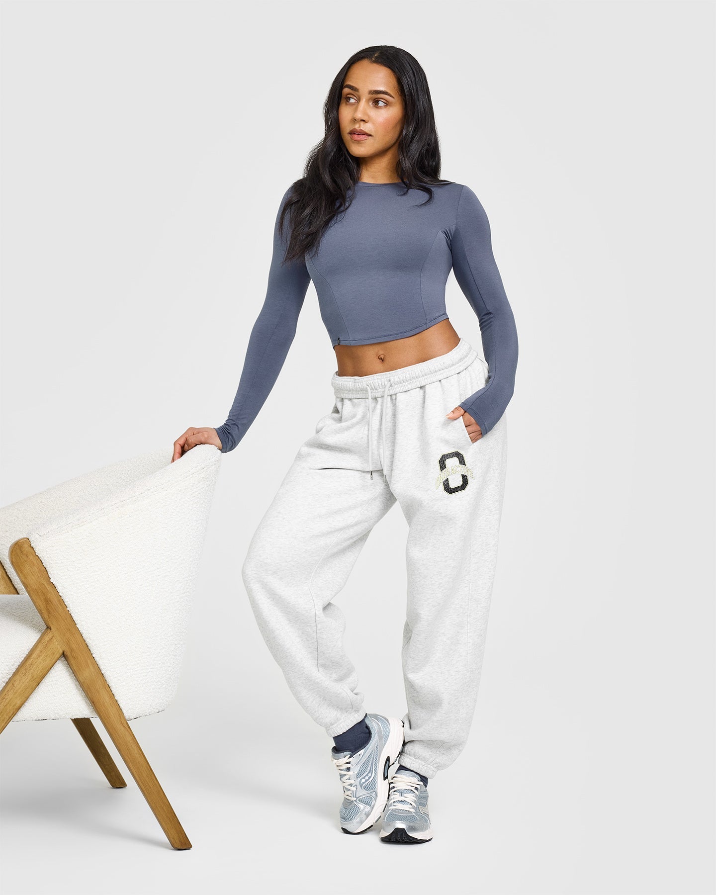 Foundations Jogger With Printed Graphic | Light Grey Marl