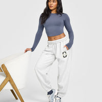 Foundations Jogger With Printed Graphic | Light Grey Marl