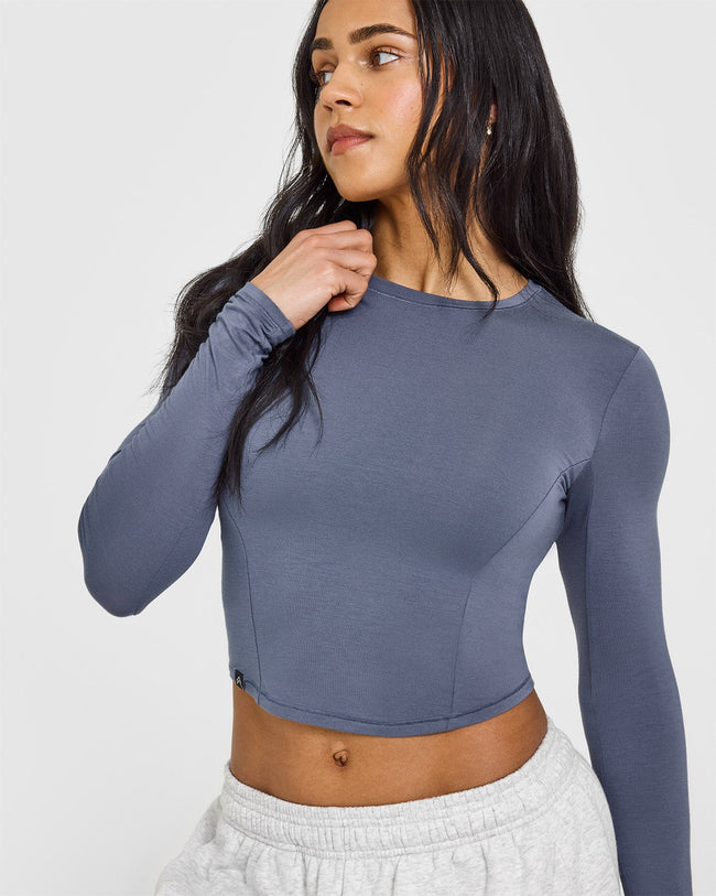Mellowâ„¢ Soft Mid Long Sleeve Top | Granite Blue