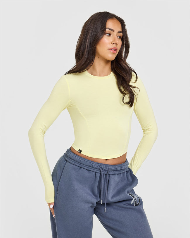 Mellow™ Soft Mid Long Sleeve Top | Pastel Yellow