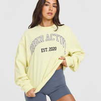 Oner Graphic Washed Long Sleeve Top | Pastel Yellow