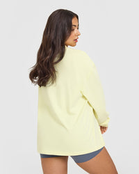 Oner Graphic Washed Long Sleeve Top | Pastel Yellow