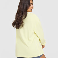 Oner Graphic Washed Long Sleeve Top | Pastel Yellow