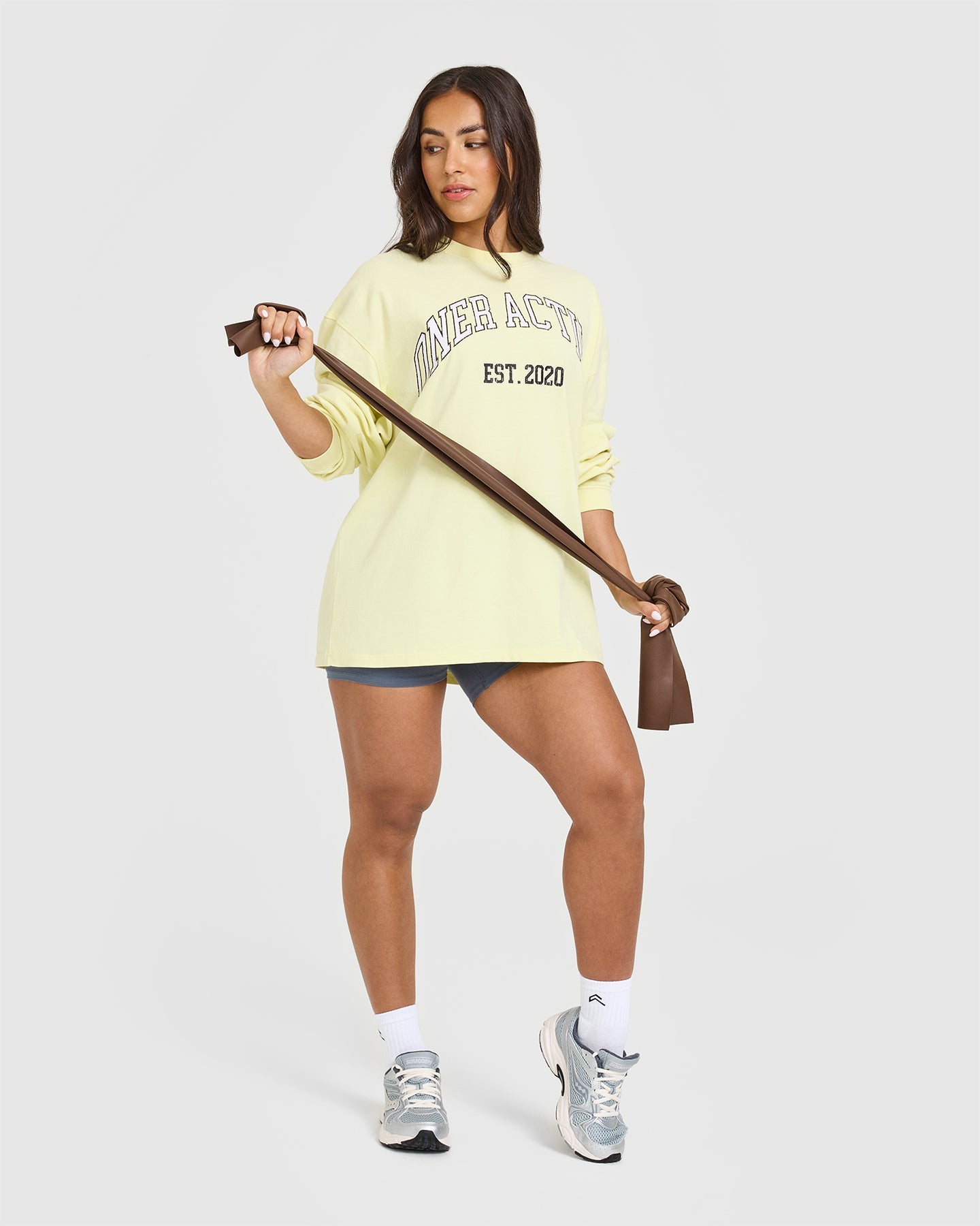 Oner Graphic Washed Long Sleeve Top | Pastel Yellow