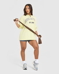 Oner Graphic Washed Long Sleeve Top | Pastel Yellow