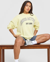 Oner Graphic Washed Long Sleeve Top | Pastel Yellow