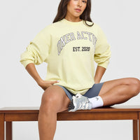 Oner Graphic Washed Long Sleeve Top | Pastel Yellow