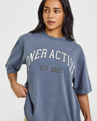 Oner Graphic Washed T-Shirt | Granite Blue