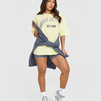 Oner Graphic Washed T-Shirt | Pastel Yellow