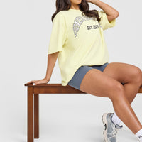 Oner Graphic Washed T-Shirt | Pastel Yellow