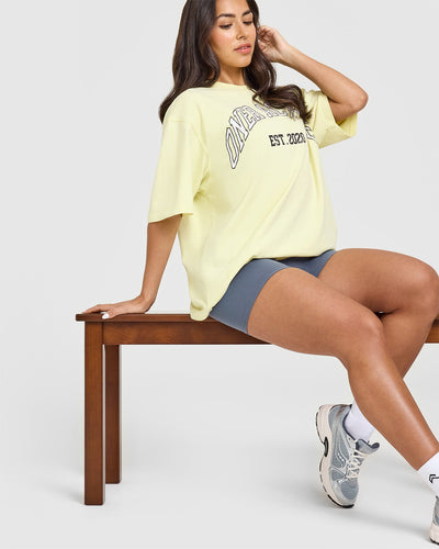 Oner Graphic Washed T-Shirt | Pastel Yellow
