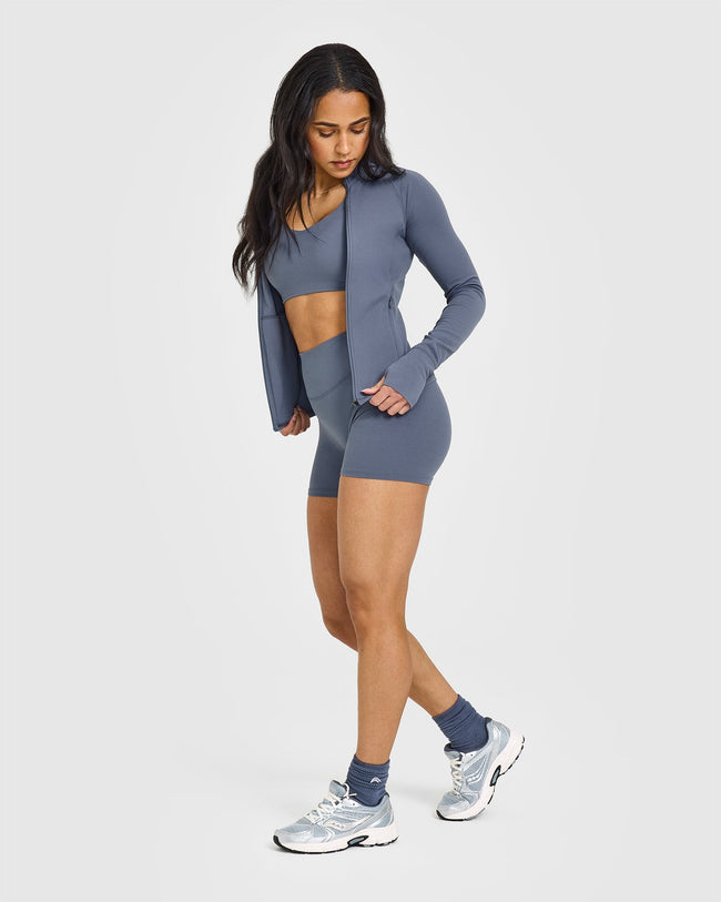 SoftMotion™ Jacket with White Logo | Granite Blue